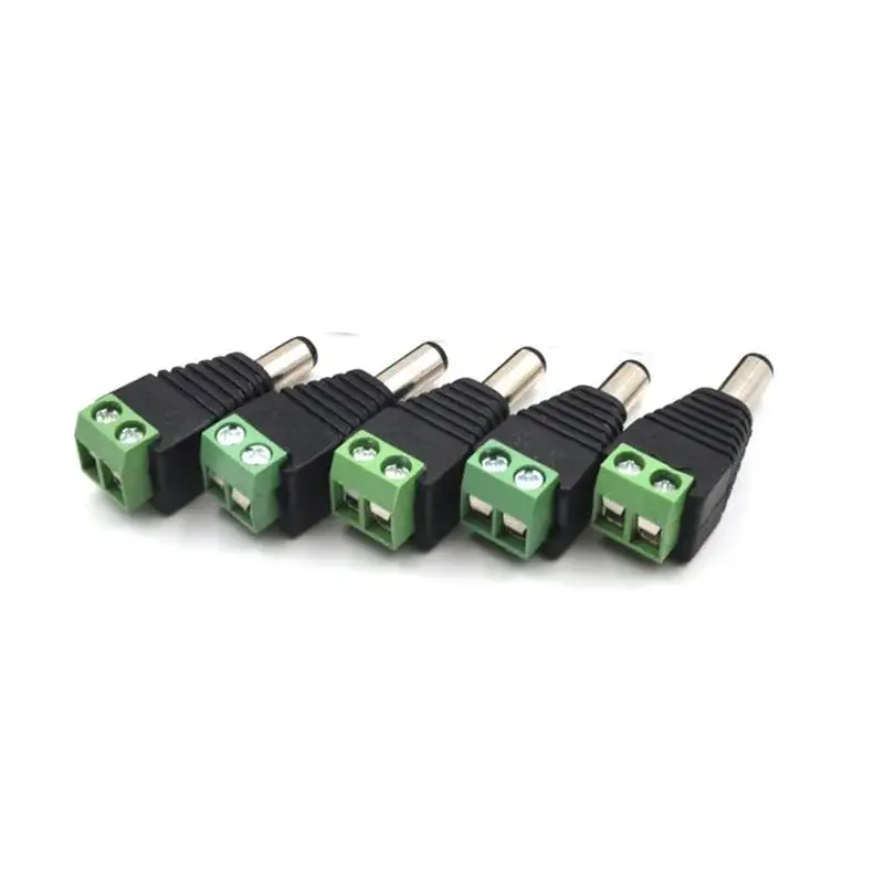 5PCS DC Male Female Power Jack Connector Crimp Terminal Block DC Plug Connector For Single Color 2PIN 5050 3528 5730 LED Strip