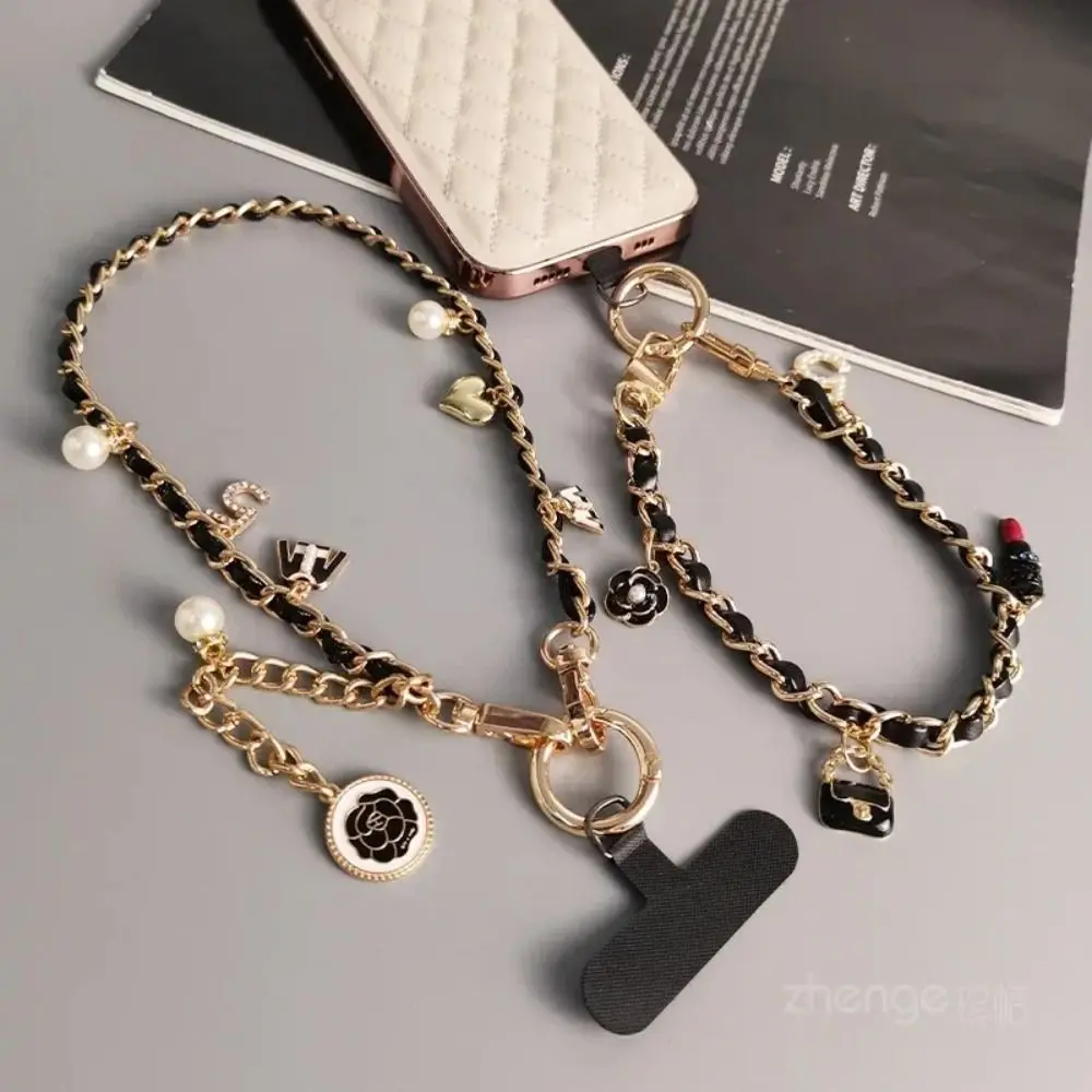 36 cm Universal Mobile Phone Lanyard Pickup Carrying Chain Short Wrist Strap Style Lipstick Strap Small Fragrant Wind Pendant