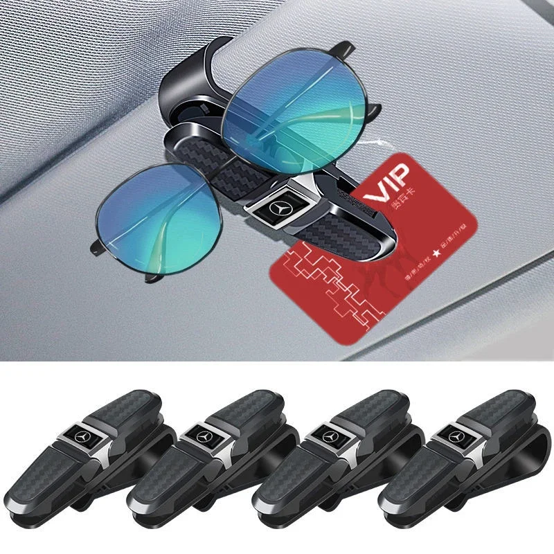 Car Sun Visor Glasses Clip Ticket Card Storage Clamp For Mercedes Benz AMG GLE GLS CLS GLC CLA GLA GLK ML C197 R231 W167