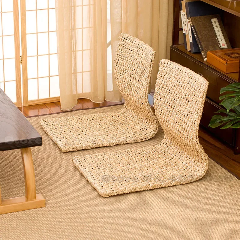 Japanese-Style Tatami Chair, Legless Rattan Seat, Bedside Computer Chair, Single Bay Window Stool, Room Furniture