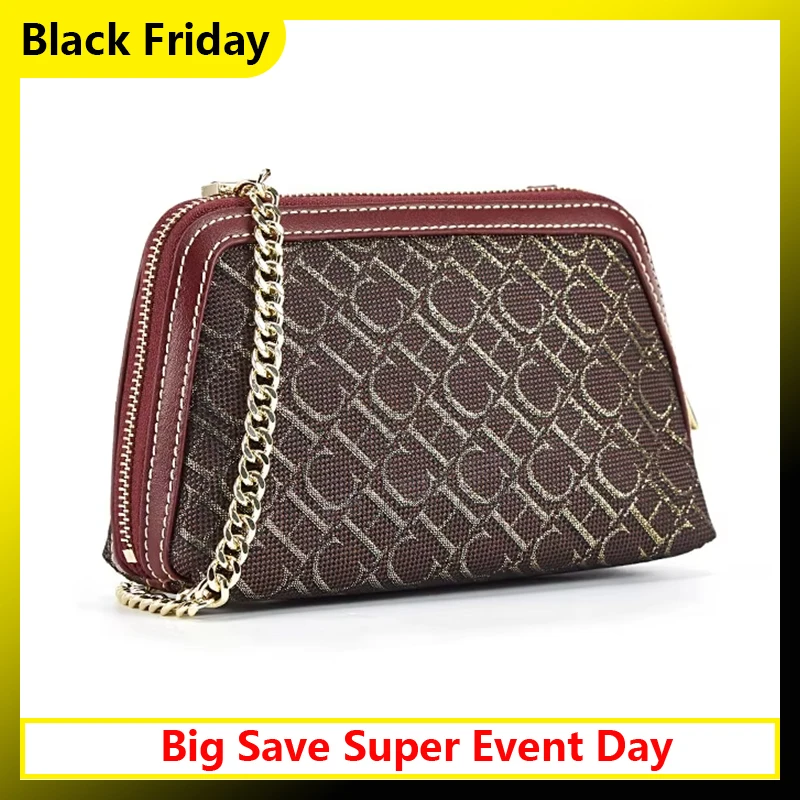 

CH Letter Printed Shoulder Bag Light Luxury Chain Suede Leather Bag Chain Shoulder Bag Fashion Retro Crossbody Designer