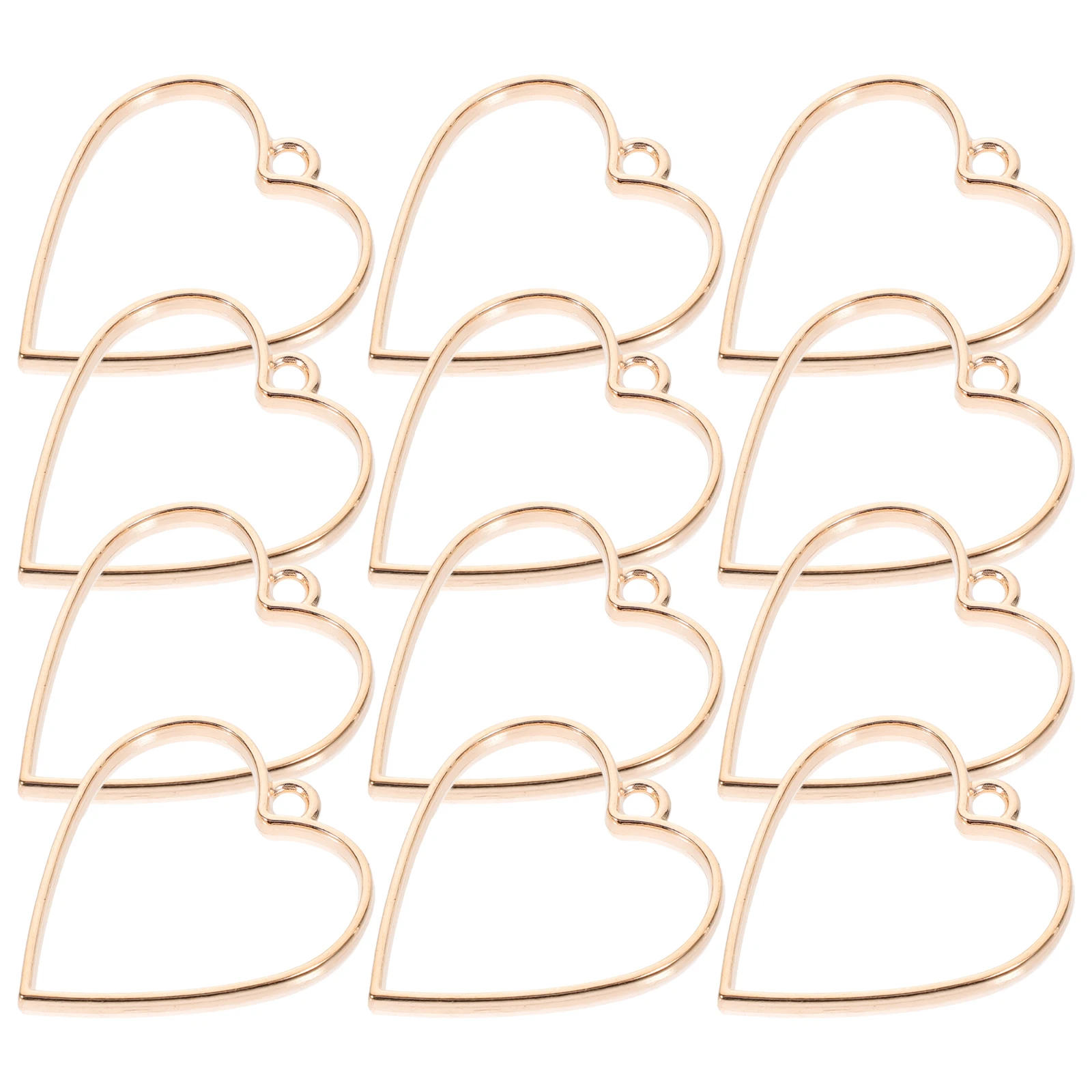 

50pcs Heart Shaped Resin Pendant Bezels Alloy Open Back Charms Jewelry Making Accessories Hollow Frame for Crafts Moon