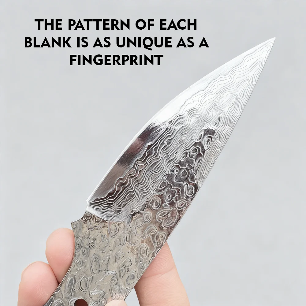 DIY Survival Camping Knife Material GV10 Damascus Steel Semi-Finished Knife Billet Bar Fixed Blade Knife Blank
