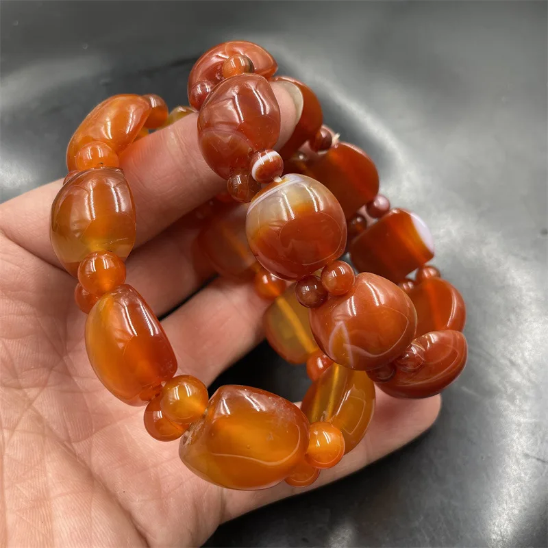 

Natural and Genuine Agate Hand Row Men's and Women's Chalcedony Bracelets Bracelets
