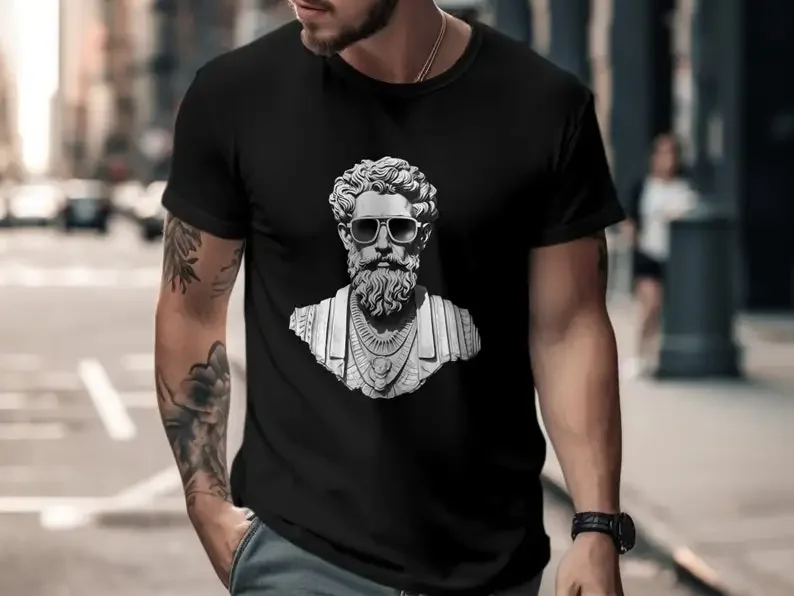 Marcus Aurelius Stoicism T Shirt Zen Buddha Quote Funny For Her Ladies Philosophy Think Deep mindfulness