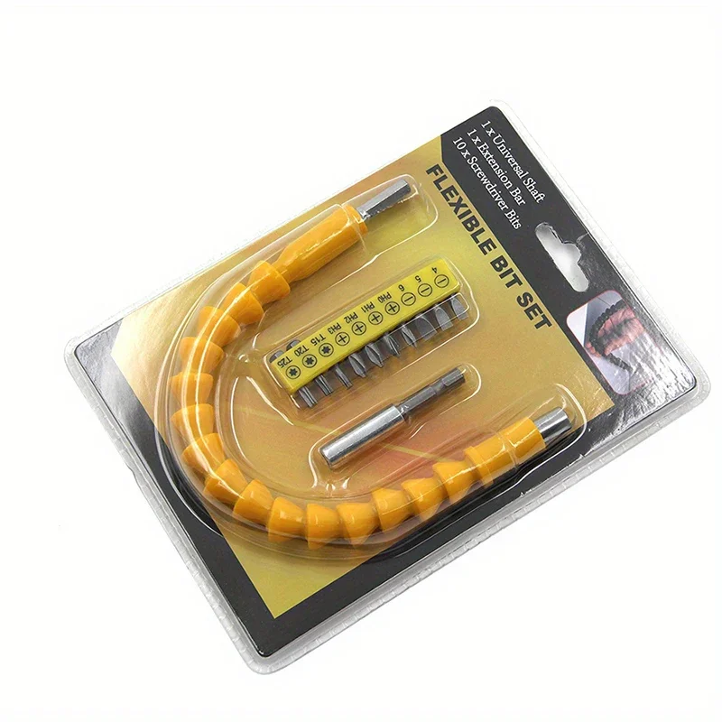 Set di 12 punte per albero di prolunga flessibile e cacciavite, testa esagonale da 1/4", punta dell'albero di trasmissione per il miglioramento della casa, ecc.