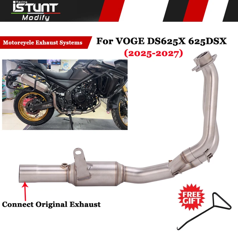 For VOGE DS625X 625DSX DS625 625DS Motorcycle Exhaust Systems Front Link Pipe Escape Connect Original Muffler Slip On Header