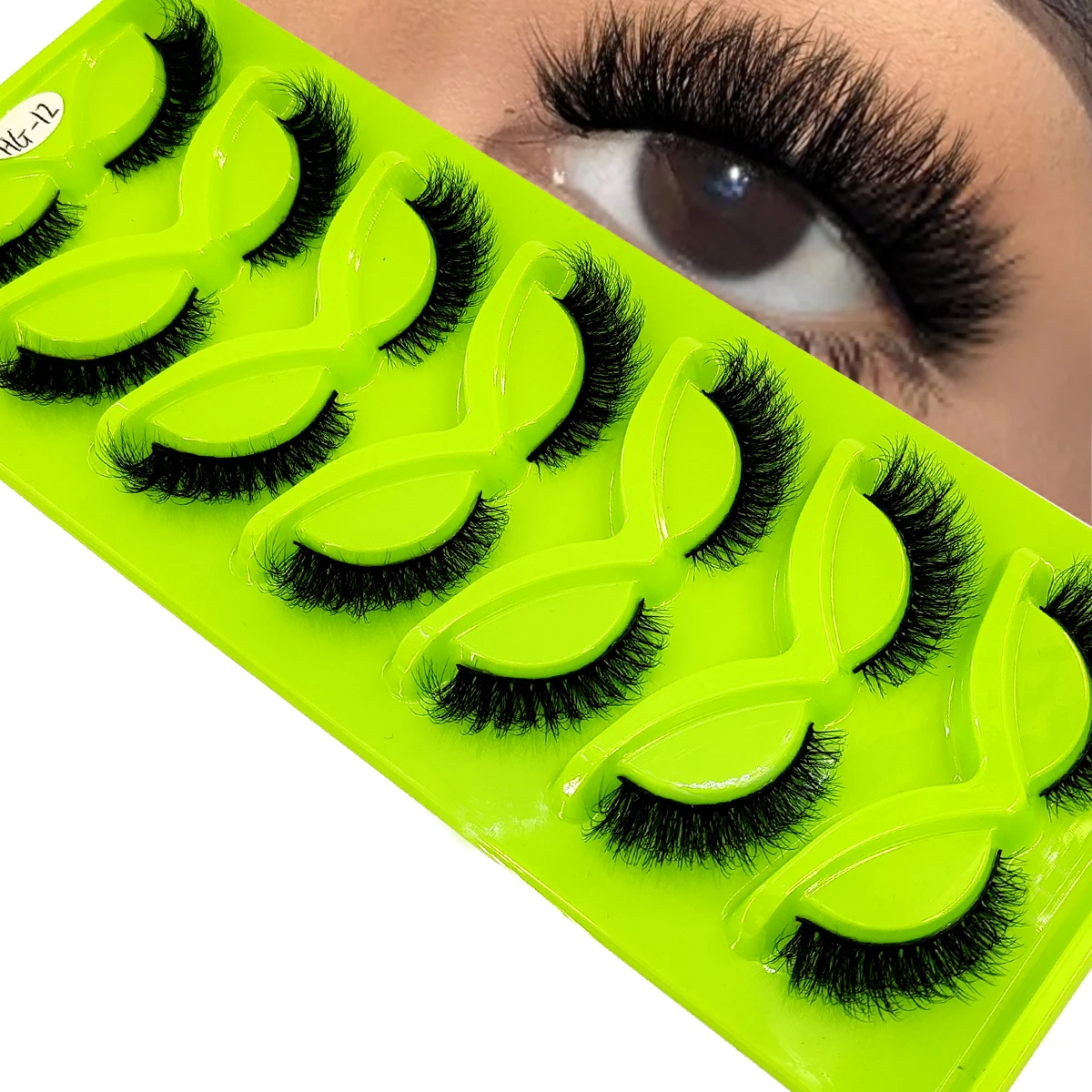 HBZGTLAD 7 Paar Katzenwimpern, flauschige künstliche Nerzwimpern, natürliches Aussehen, falsche Wimpern, tägliche Party, wiederverwendbare Kosmetik