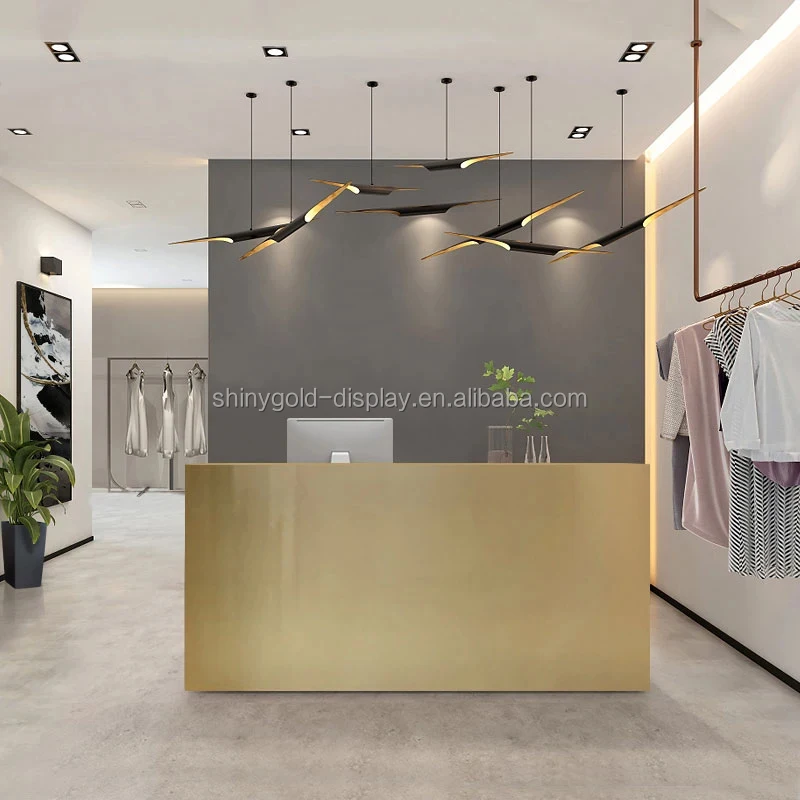custom.Modern Simple Furniture Checkout Tables Stainless Steel Reception Counter Desk Cashier Table Sale