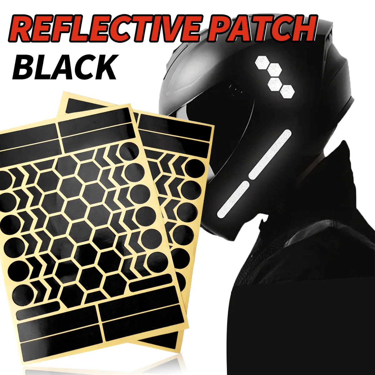 

Black Motorcycle Reflective Tape - Invisible Reflective Strips for Helmets And Bikes Safety Visibility Stickers