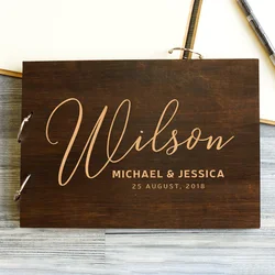 Personalised Wedding Guest Book Party Shower Gift Handmade Wooden Guest Book Photo Album Scrapbook Wedding Keepsake