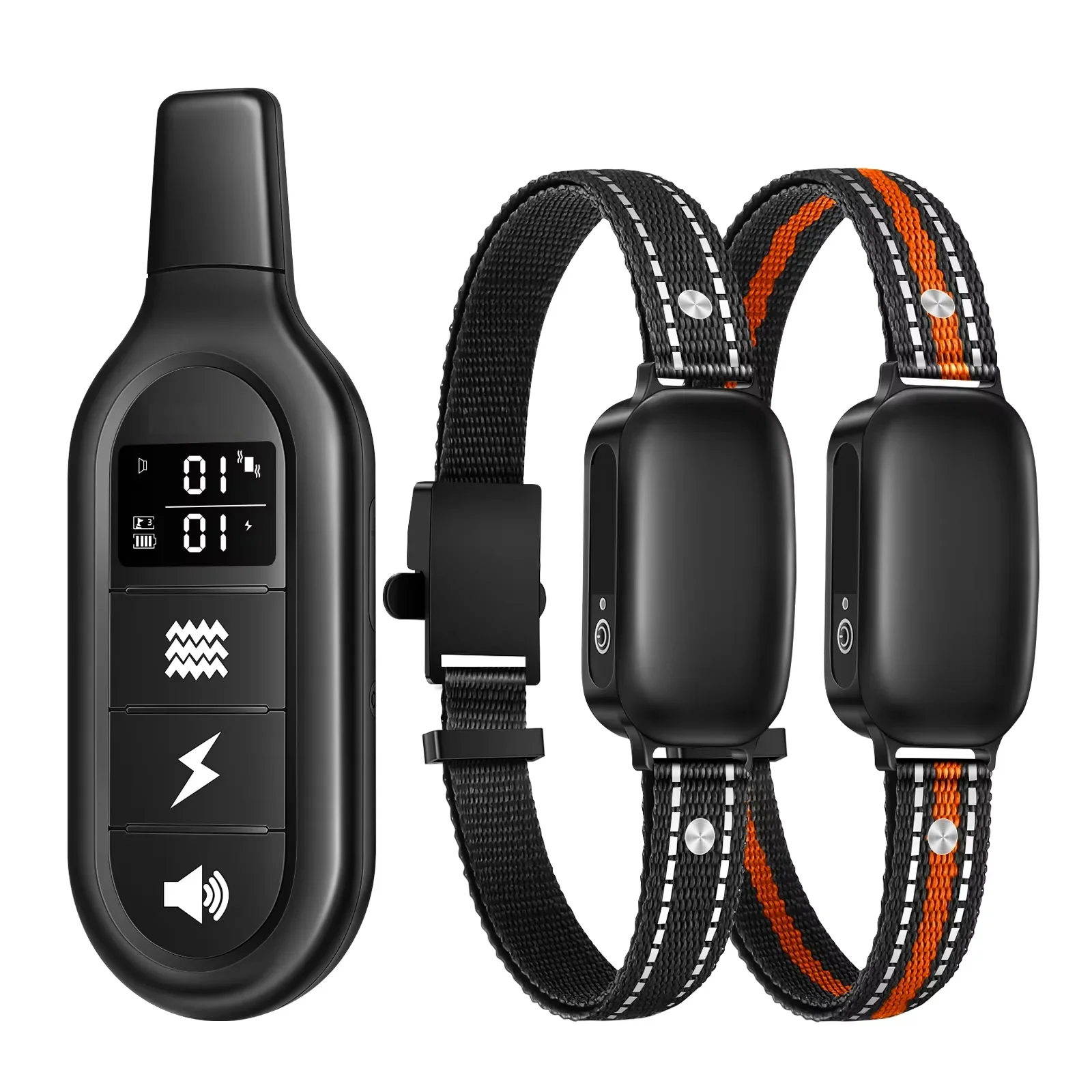 For 1/2/3 Dogs Electric Dog Training Collar Digital Rechargeable Remote Control IPX7 Waterproof Vibrator Pet Bark Stop Shock