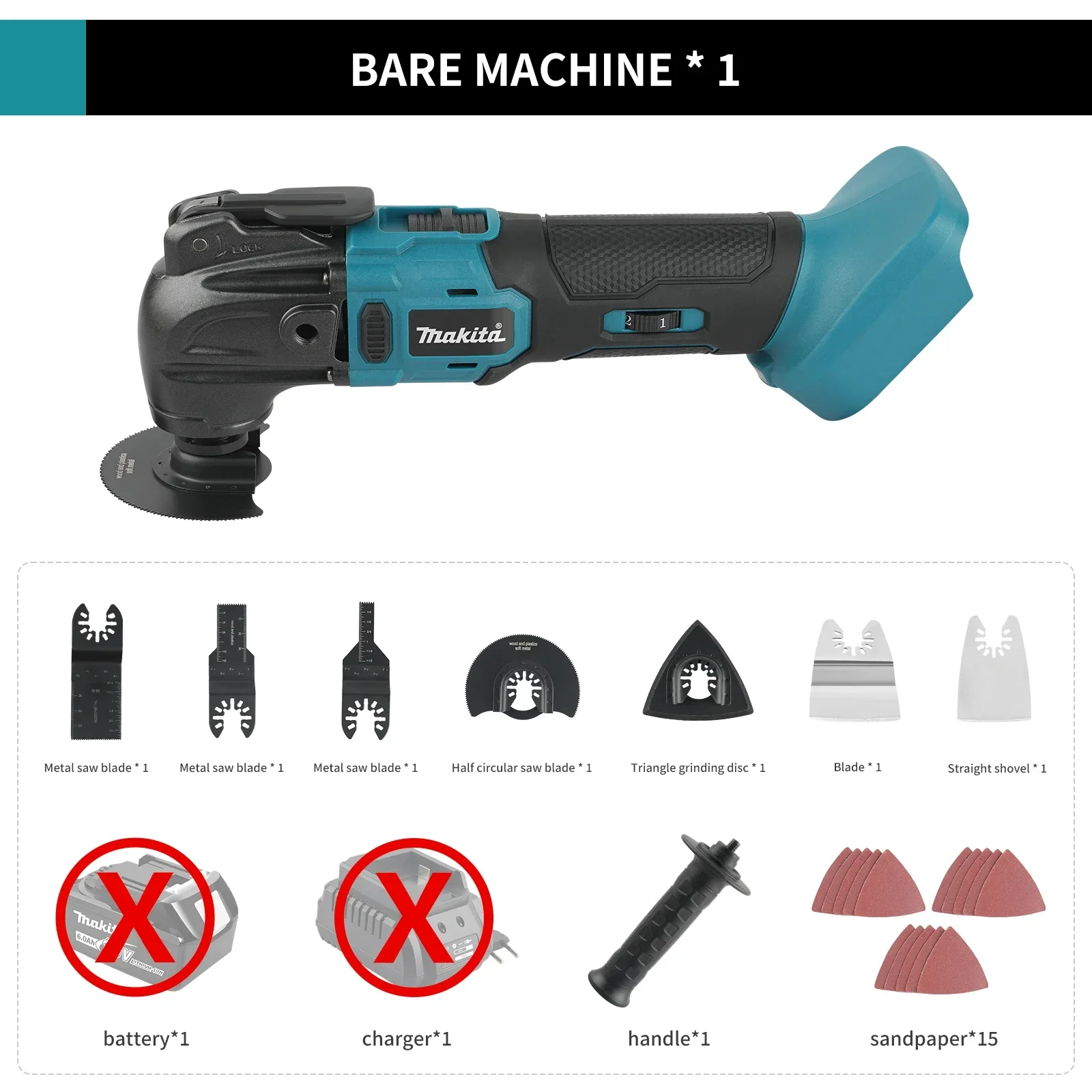 Makita Brushless Quick Release Oscillating DTM51 18V Tool Multi Functional Tool Renovator Electric Trimmer Compatible image 3