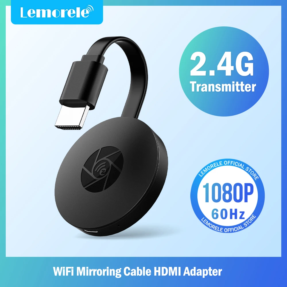 Lemorele-Cable de espejo WiFi inalámbrico 2,4G, adaptador compatible con HDMI, Dongle de pantalla 1080P para IPhone y Android