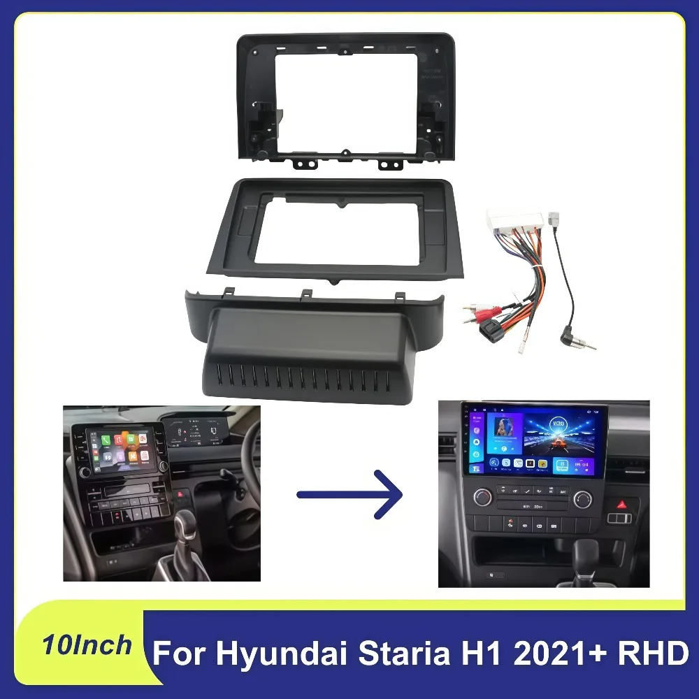 

10-дюймовый комплект Android Dash для Hyundai Staria H1 2021+ RHD — рамка и панель CANBUS Facia