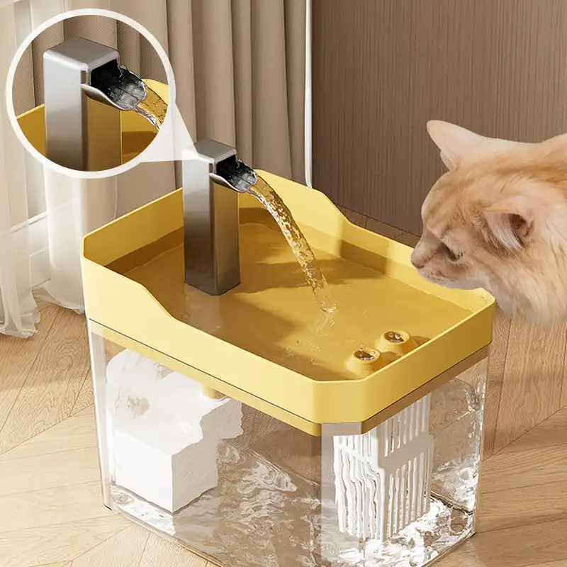 Cat Water Fountain Auto Filter Transparent Cat Drinker USB Electric Mute Recirculate Filtering Drinker for Cats Water Dispenser