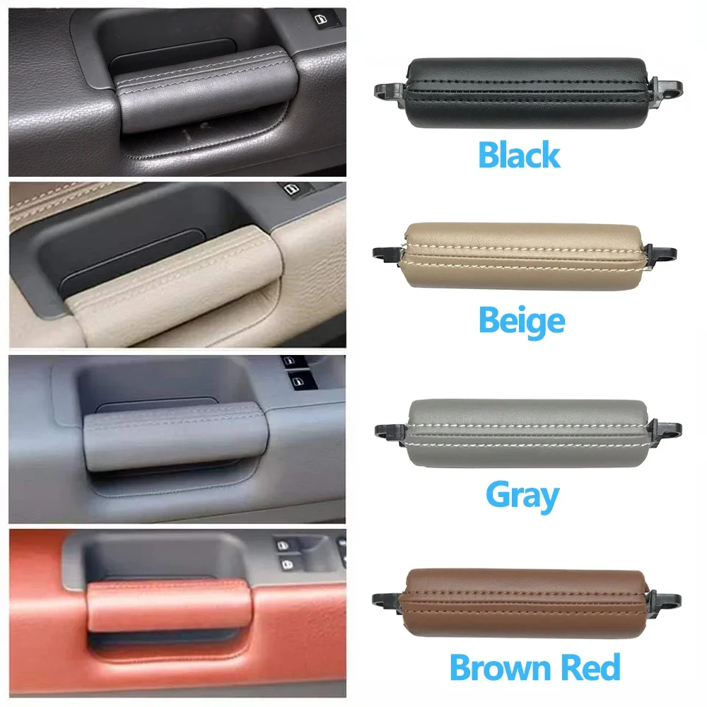 nterior Door Left Right Driver Leather Pull Handle Trim For VW Volkswagen Touareg 2003 2004 2005 2006 2007 2008 2009 2010 view 2