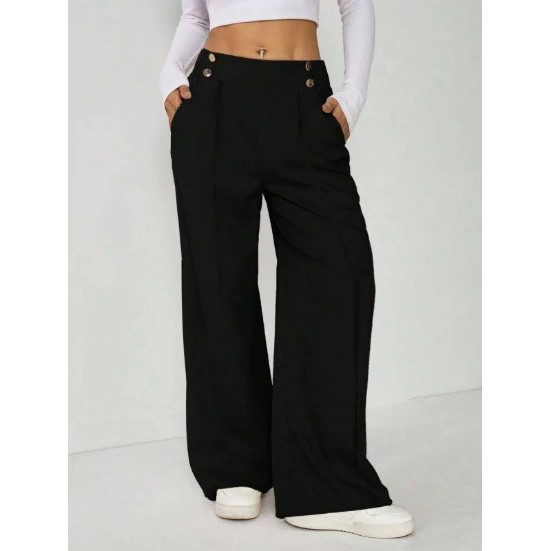 

High Waist Drapey Casual Pants Women's Fashion Spring Collection Neutral Style Comfortable Fit Neutral Audience Other Material