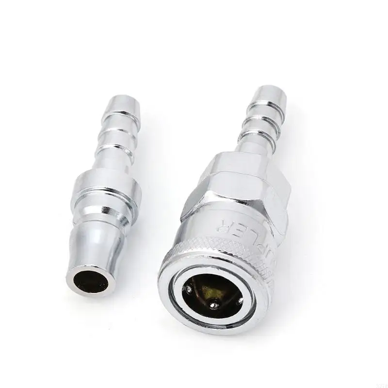 X37E 2 Pcs 8mm Pneumatic Air Line Hose Quick Release Coupler Connectors Compressor