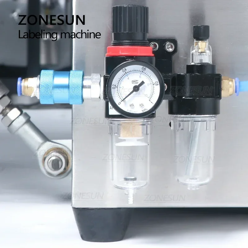 ZONESUN ZS-TB500A Automatic Round Bottle Labeling Machine Desktop PET Plastic Can Jar Sticker Applicator with Date Coder