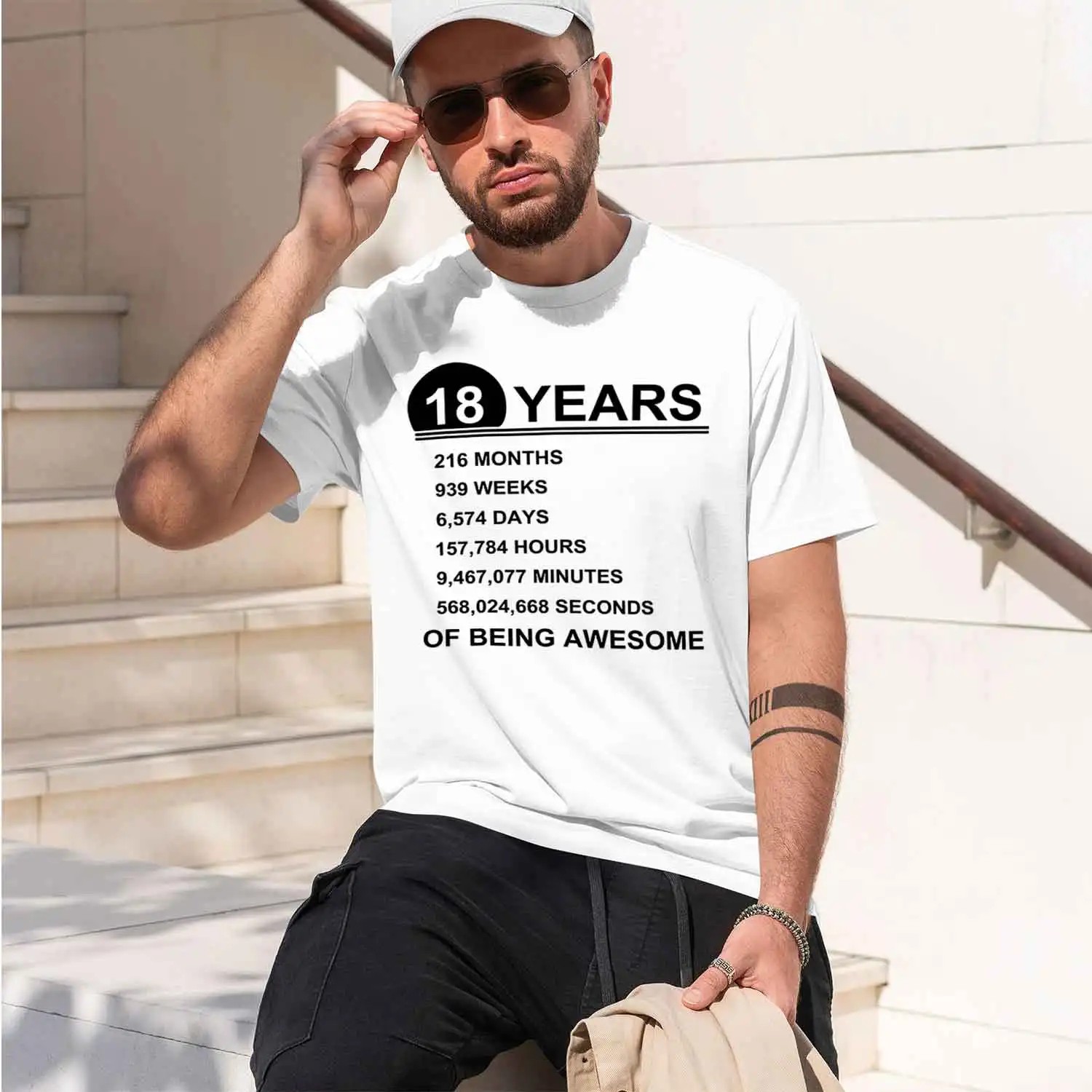 Vintage 18th Birthday Gift Idea T-Shirt 18 Years Old Of Being Awesome Anniversary T Shirt th Present Tops Tees 2026 New Model Me