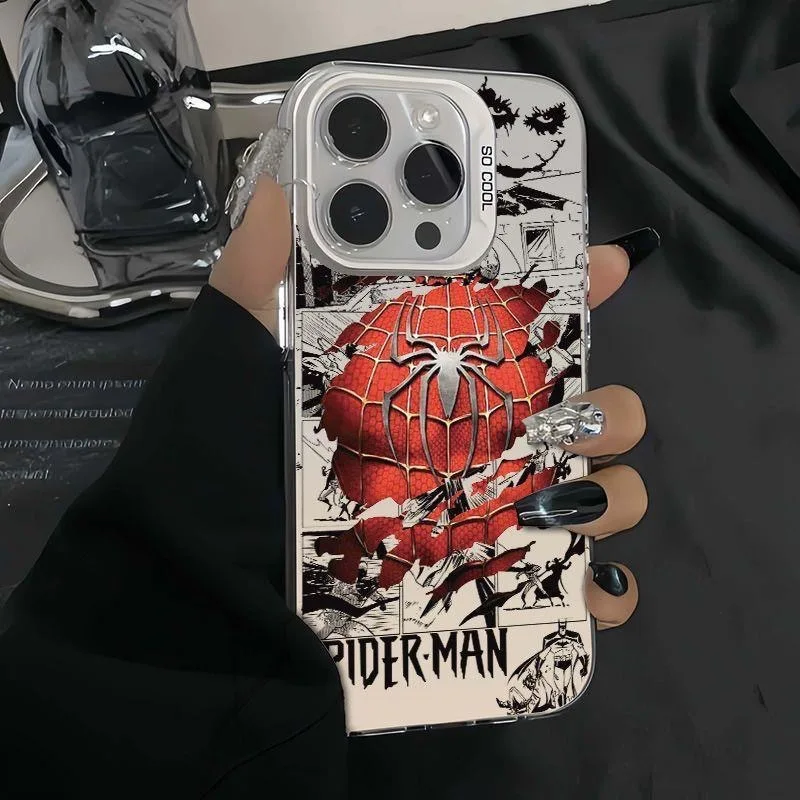 

SpiderMan iPhone 16 15 14 13 12 Pro Max Phone Case Shockproof Protective Cover Cool Trendy Hot Sale for iPhone 16 Pro Max 15