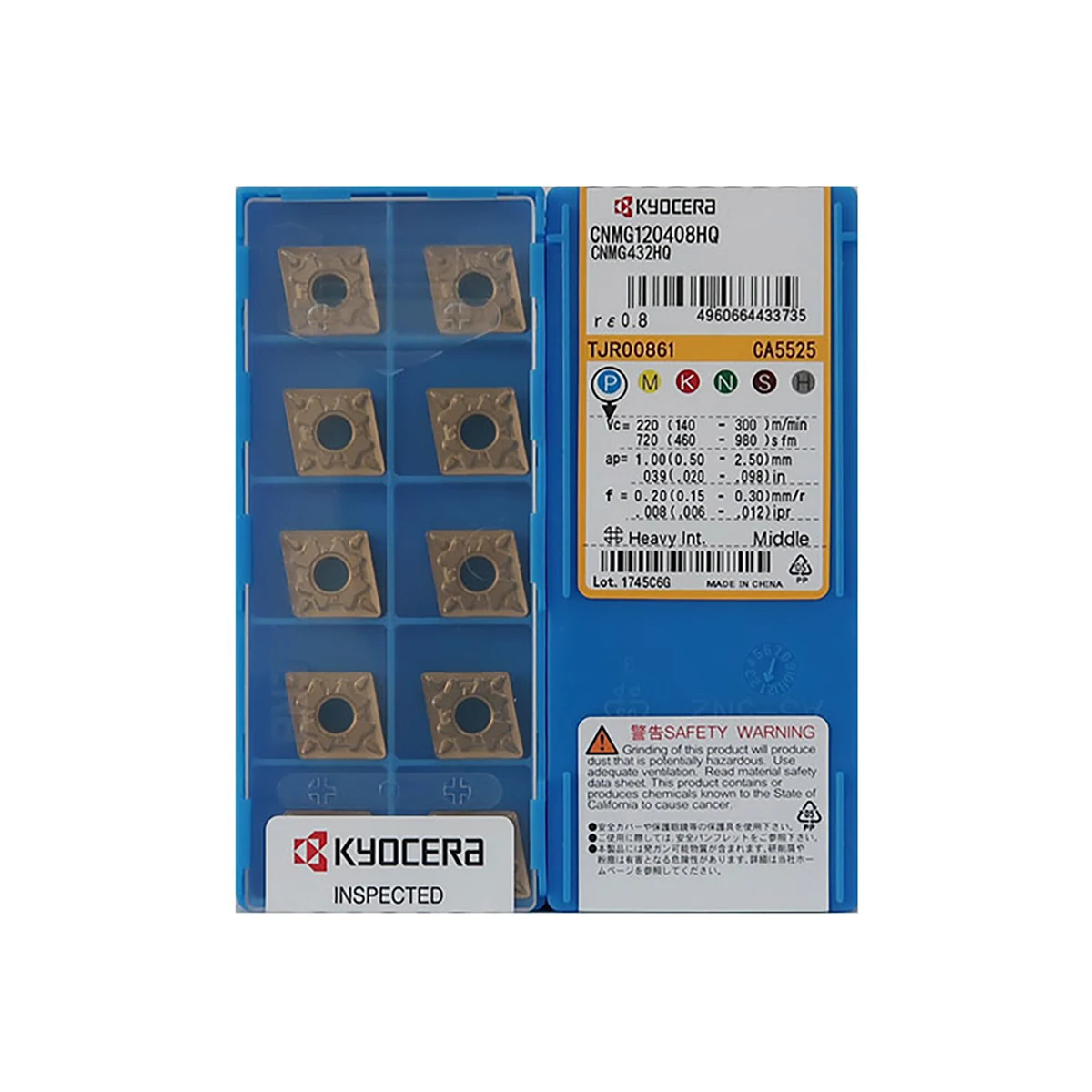 

Original CNMG 090404HQ 090408HQ 120404HQ 120408HQ 120412HQ CA5525 80° Diamond Negative Insert with Hole