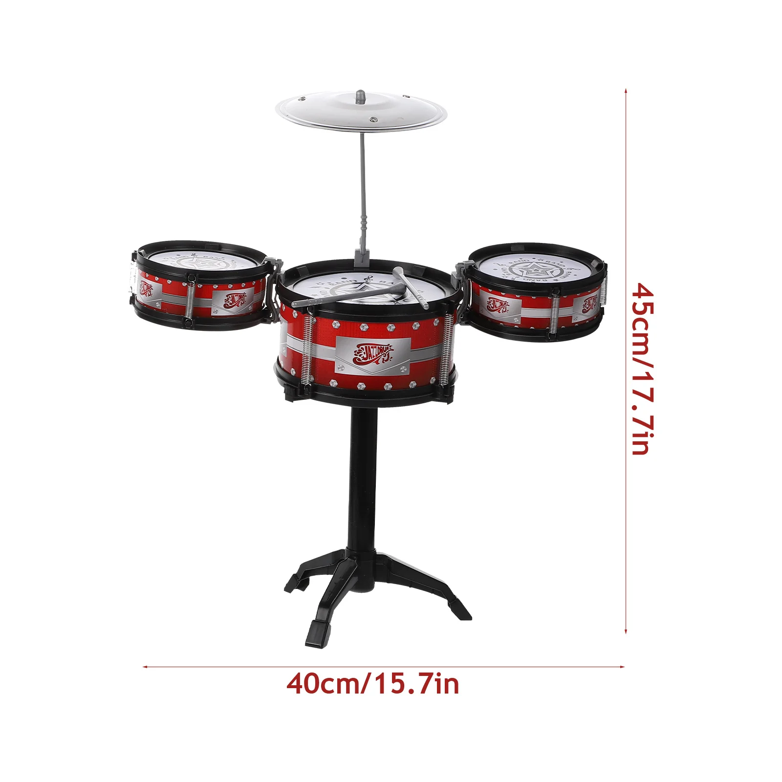 1 set di batteria per bambini, colori assortiti, strumento musicale educativo, baby shower, regalo di compleanno di Natale, giocattolo per batteria musicale