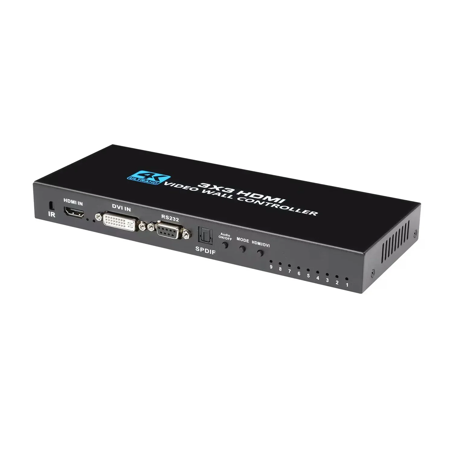 4K 3X3 Video Wall Controller DVI HDMI Wall Controller TV Splicing Processor 1X3 2x3 2x4 4x2 9 Screen TV Splicer Box with RS232