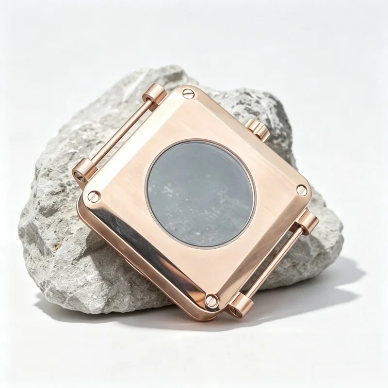 Rose Gold Square Watch Case Transparent Open Case Back Fit NH34 NH35 NH36 Movement Men Mechanical Wristwatch Mod Spare Parts