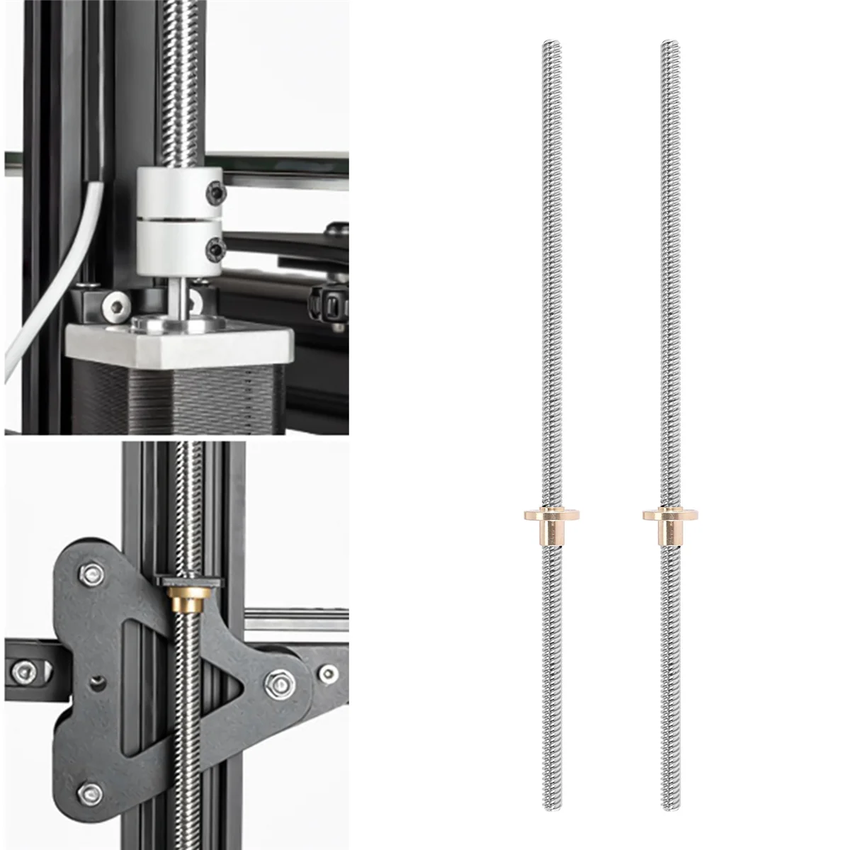 2 шт., 300 мм, 8 мм, стержень с резьбой T8, ходовой винт с гайкой T8 для 3D-принтера, ось Z (300 мм)
