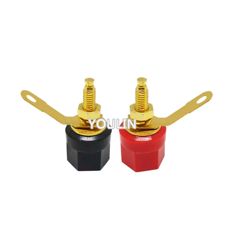 10pcsGold-plated 4MM Banana Socket Hexagonal 301 Binding Post Amplifier Wiring Terminal YX6085 Audio Speaker PCB Panel Connector