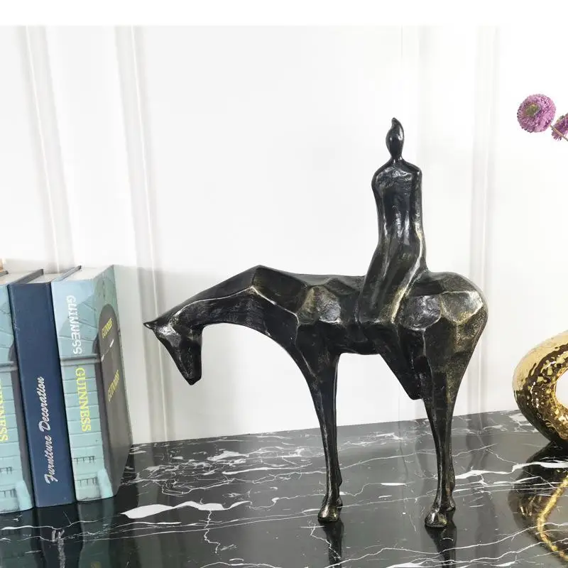 Abstract Figures Rider Statue Minimalist Crafts Character Resins Sculpture Living Room Decoration Tabletop Ornaments