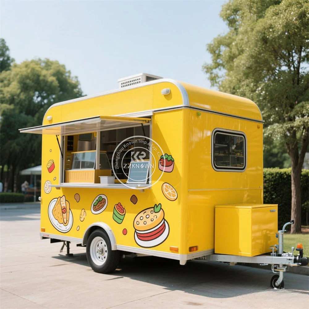 

Concession Food Trailer Custom Commercial Coffee Bar Street Mobile Pizza Ice Cream Cart Food Truck For Sale
