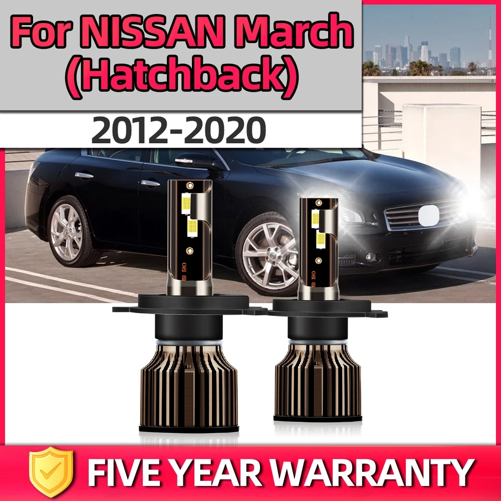 

TEENRAM 50000hrs Lifespan H4 Auto Canbus Led headlight Bulb 120W White Combo Kit For NISSAN March (Hatchback) 2012-2020