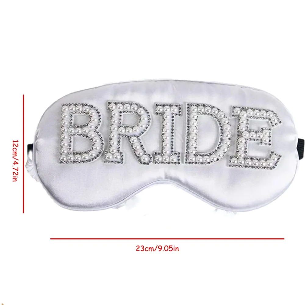 العروس النوم قناع العين الأبيض اللؤلؤ الزفاف غطاء العين العازبة لصالح الزفاف دش الزفاف ديكور وصيفات الشرف العروس ليكون هدية #2