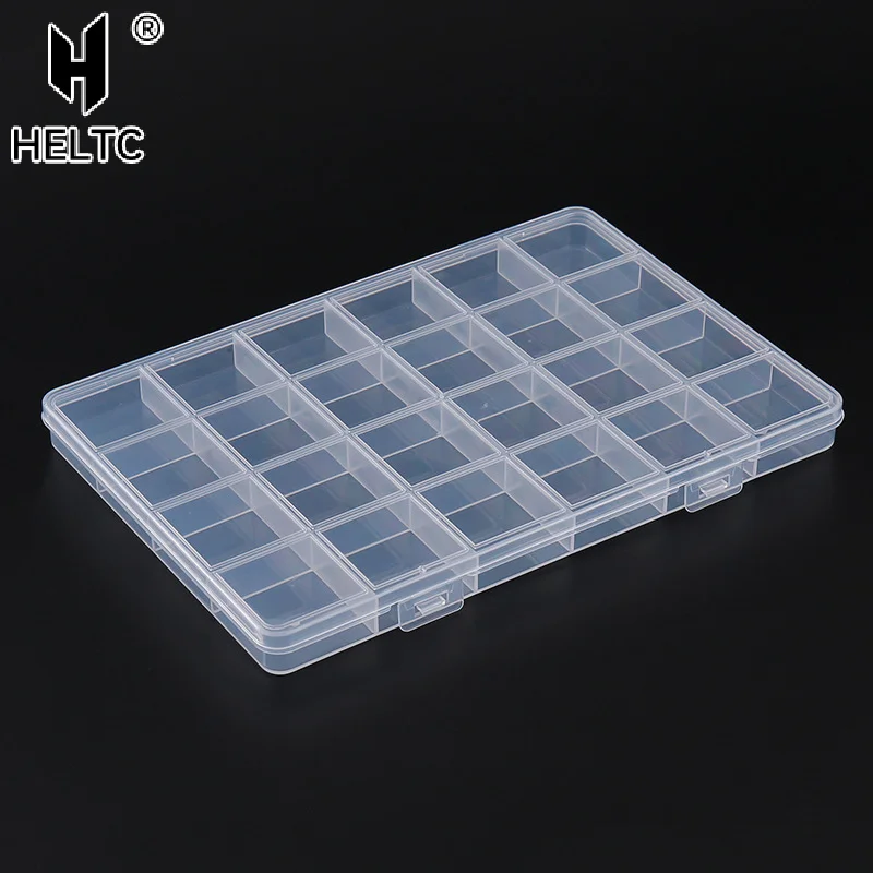 24 Grid Transparent Nail Art Empty Storage Case Box Nail Glitter Rhinestone Crystal Bead Display Accessories Container Box