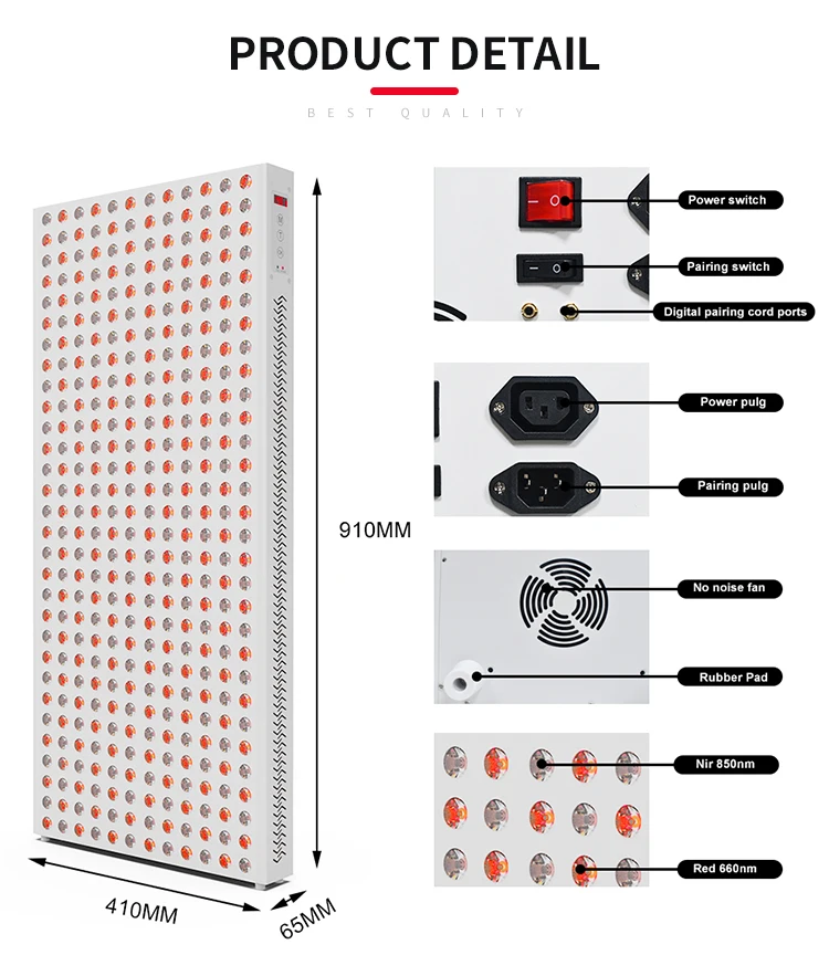 New Item MAXPRO1800 1800W Infrared Light Therapy 660nm 850nmfull Body Panel Red Light Led Medical Grade