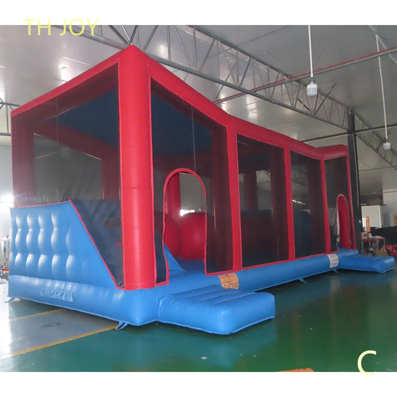 10x4x3m high kids adults Interactive Run Wipe-Out Games, Inflatable Wipeout Jumper Ball Challenge Games