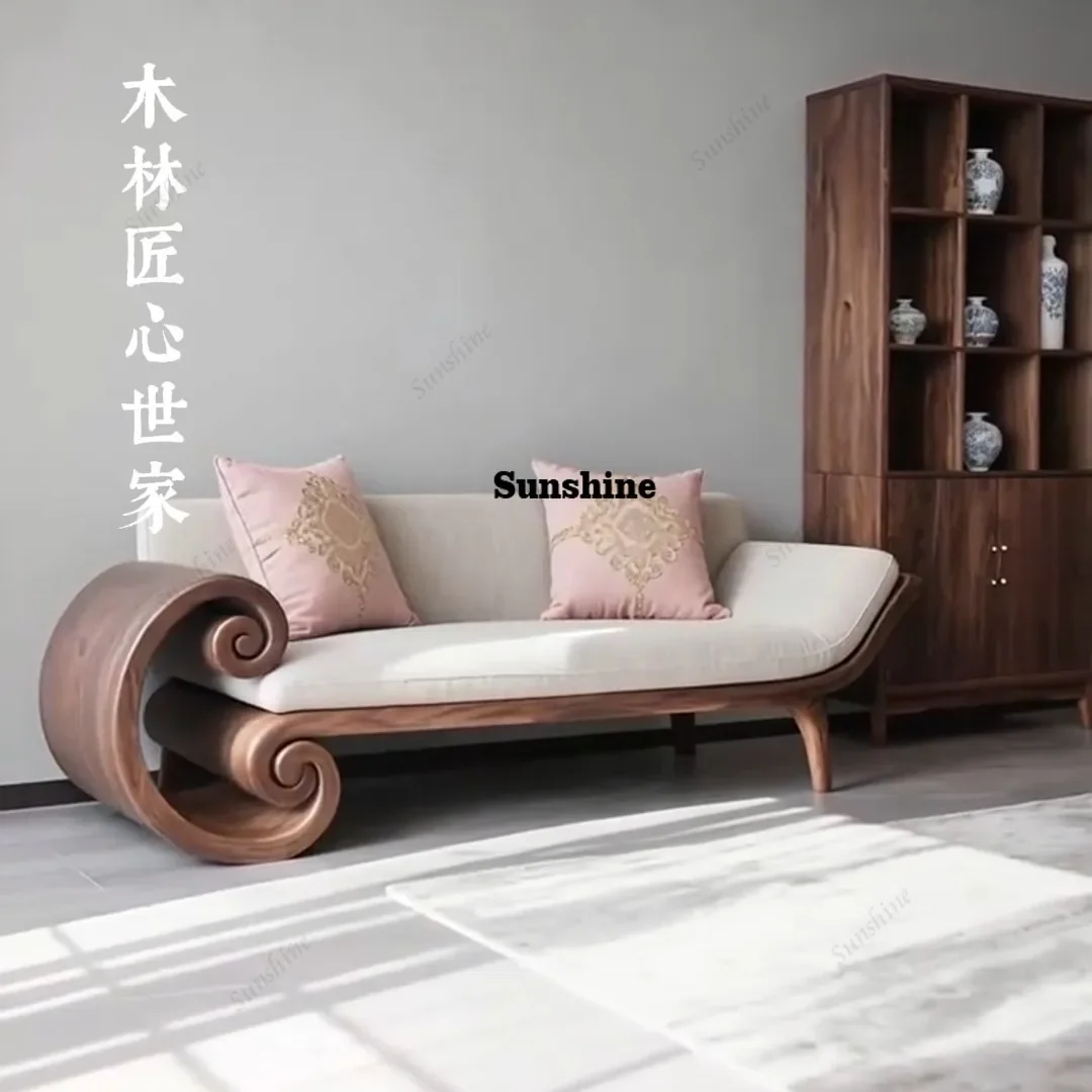 

Новый диван-кресло в китайском стиле 0 Zen, из массива дерева, для отдыха, простой и современный