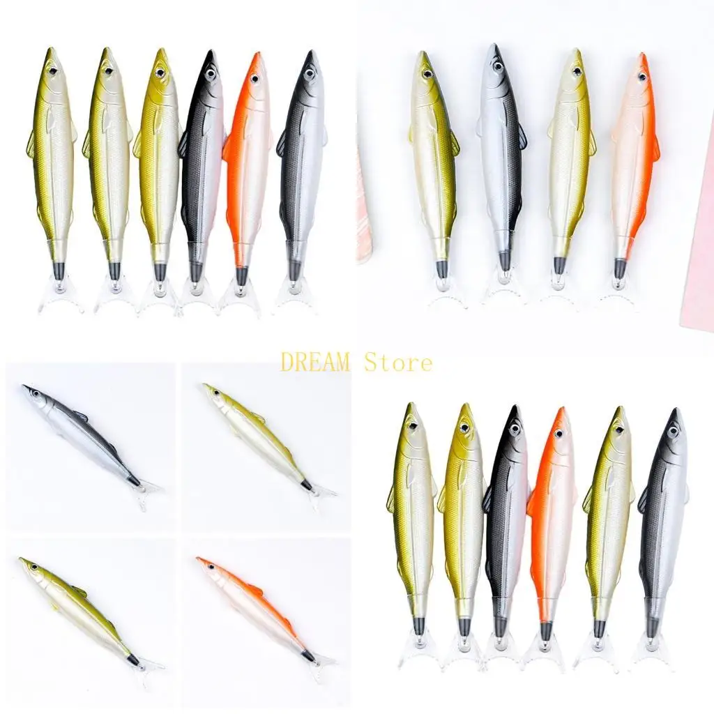 

Pack of 6 Fish Pen Ballpoint Pens Novelty Fishing Pen 0.5mm Realistic Decoration Party Halloween Christmas Gifts best sale