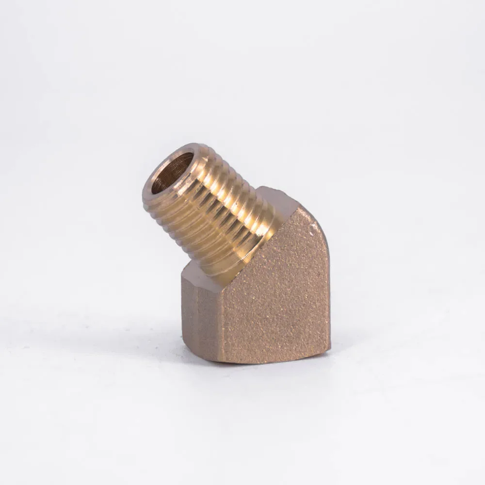 Fêmea para macho 45 graus cotovelo, bronze bloco tubulação encaixe, conector do acoplador, água, gás, combustível, NPT, 1/8 ", 1/4", 3/8 ", 1/2"