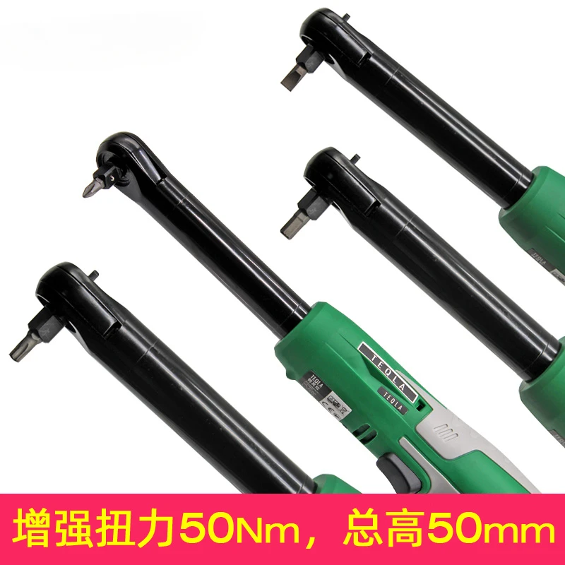 Extended strength 90 degree angle electric wrench, right angle charging ratchet, screwdriver, lithium battery