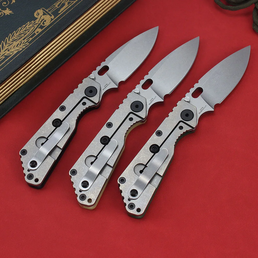 New Strider Folding Pocket Knife EDC Military Knives D2 Steel Titanium G10 Handle Survival Tactical Hunting Combat Knife for Men