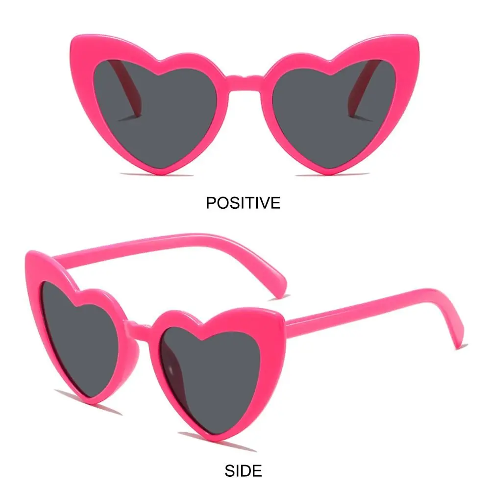 UV Protection Heart-Shaped Sunglasses Vintage Trendy Street Shooting Shades Fashion Irregular Pink Heart Sun Glasses for Women