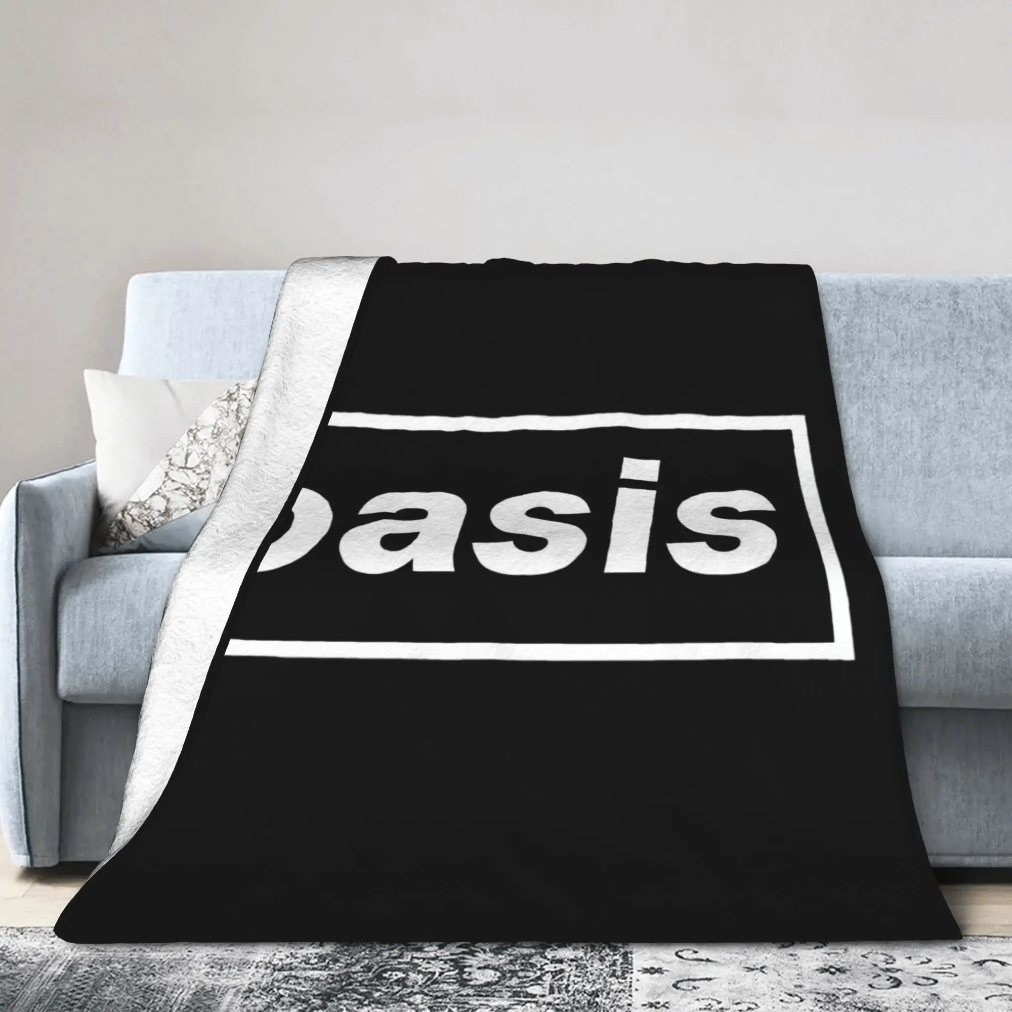 O-Oasis Rock Band Blankets  Plush Vintage Warm Throw Blankets for Bedspread Summer
