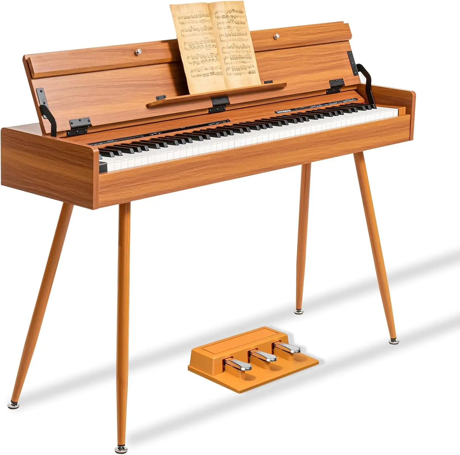 Pianoforte digitale ponderato a 88 tasti: il pianoforte elettrico da scrivania in legno trasforma tra scrivania e vanità