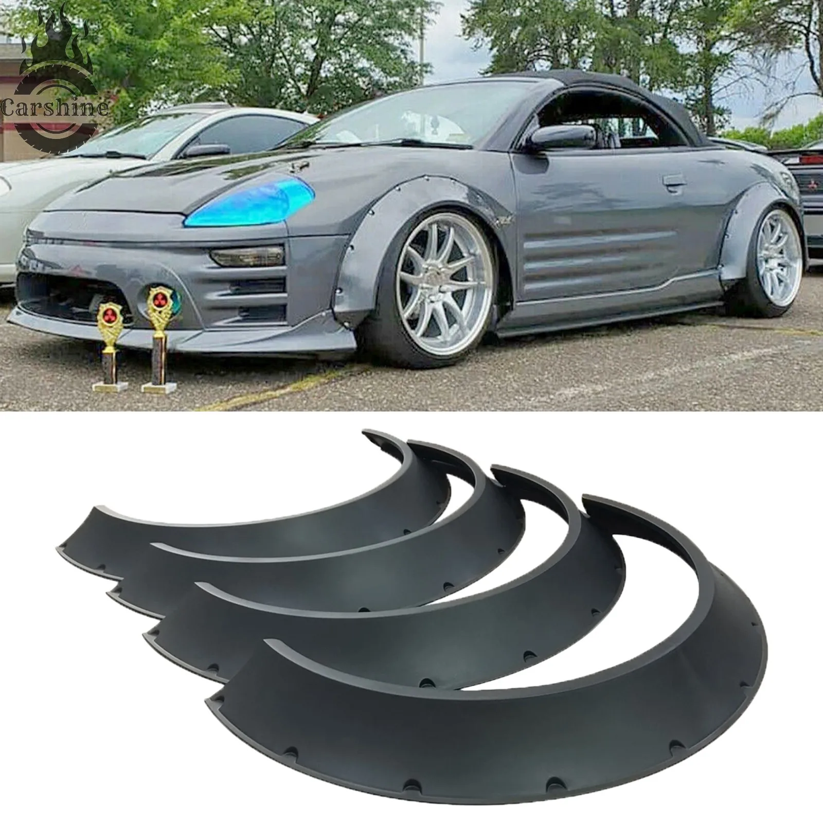 

Для Mitsubishi Eclipse 2006: Гибкие расширители колесных арок (фендеры), комплект для широкого кузова