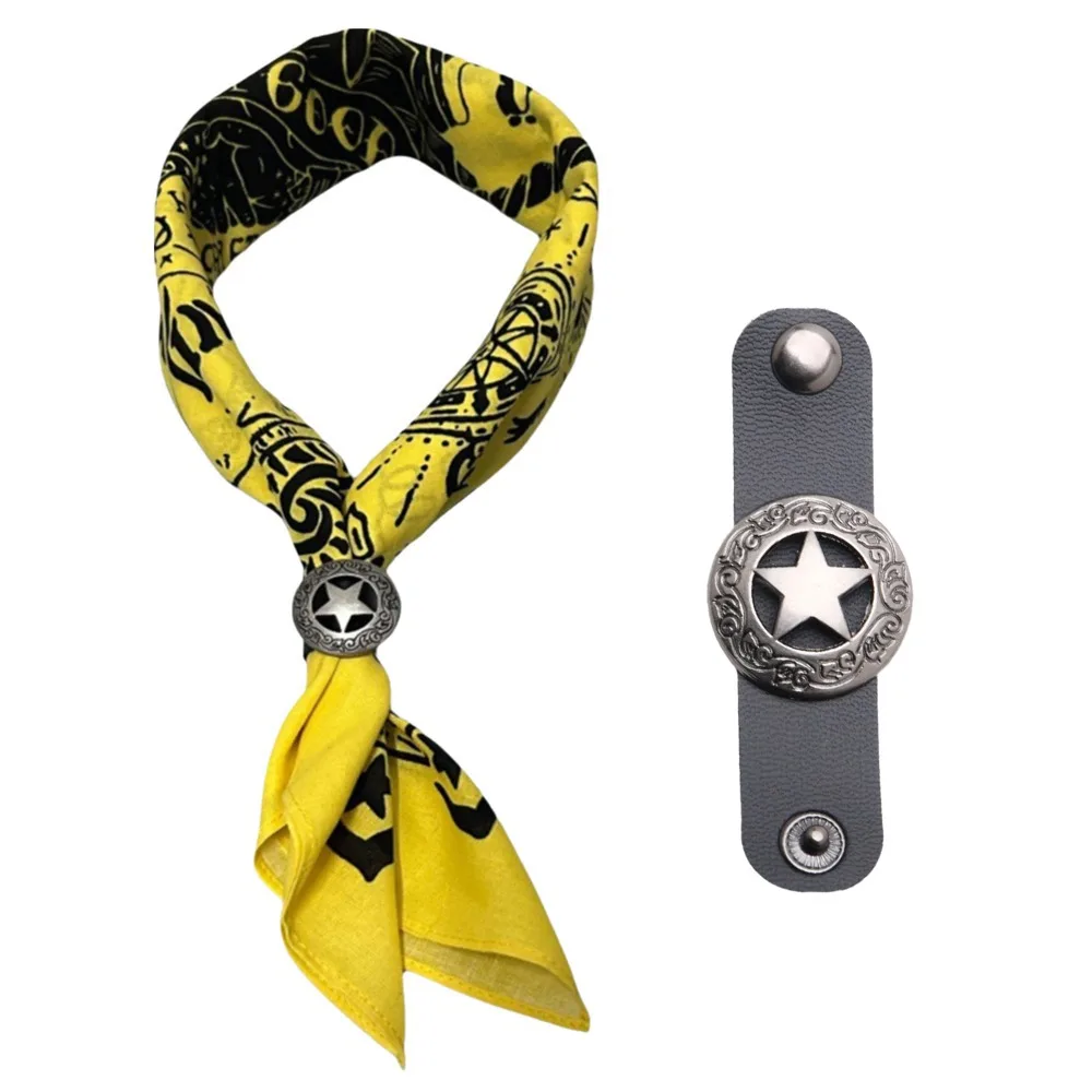 

Fashion Oversized Bandana Scarf Western Style Cotton Square Scarves Headwear With Floral Buckle Neck Wrist Wrap