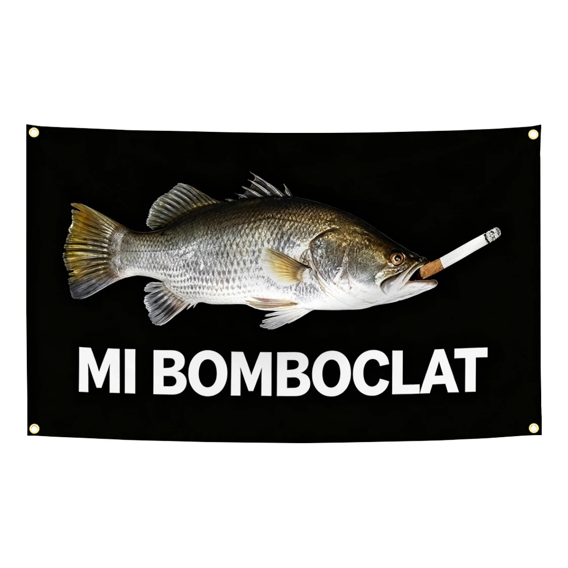 60x90cm 90x150cm 120x180cm Mi Bomboclat Fish Smoking Funny Meme Flag Tapestry Polyester Banner With Brass Grommets